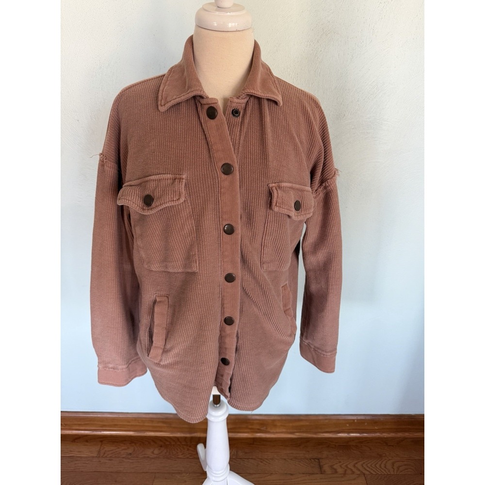 Altar'd State Corduroy Button-Up Jacket Collared Shacket Double‎ Chest Pockets S